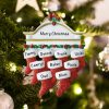 Personalized Red Stockings Mantle Family of 9 Christmas Ornament