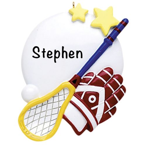 Lacrosse Equipment Personalized Christmas Ornament