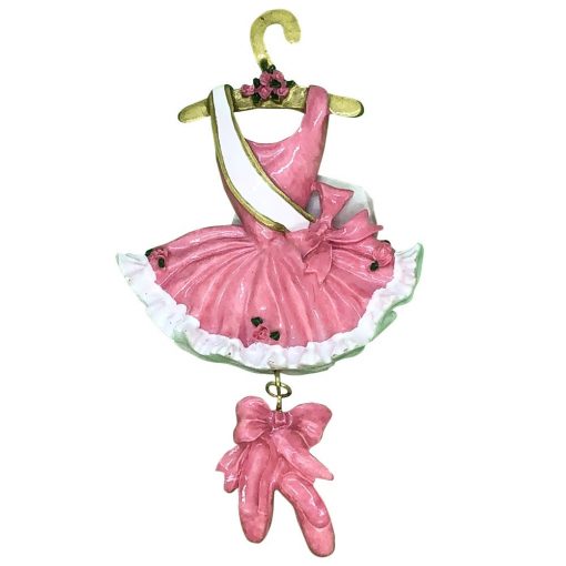 Ballerina Dress Pink Personalized Christmas Ornament - Blank