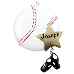Baseball Star Personalized Christmas Ornament