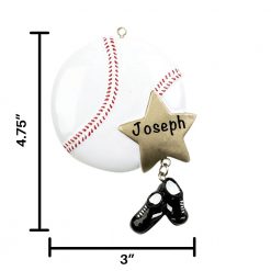 Baseball Star Personalized Christmas Ornament