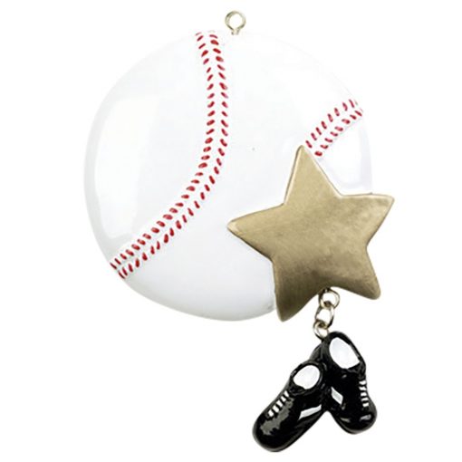 Baseball Star Personalized Christmas Ornament - Blank