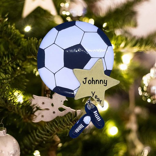 Personalized Soccer Star Christmas Ornament