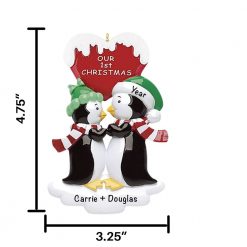 Our 1st Christmas with Words Penguins Personalized Christmas Ornament