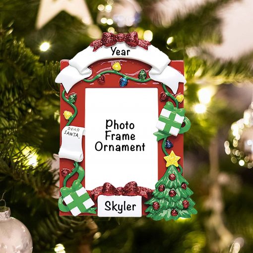 Personalized Red Frame Christmas Ornament
