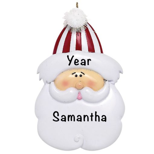 Traditional Santa Face Personalized Christmas Ornament