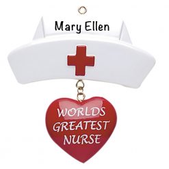 Worlds Greatest Nurse Personalized Christmas Ornament