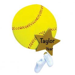 Softball Star Personalized Christmas Ornament