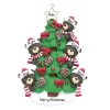 Black Bear Tree Family of 5 Personalized Christmas Ornament