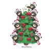 Black Bear Tree Family of 7 Personalized Christmas Ornament - Blank