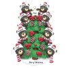 Black Bear Tree Family of 8 Personalized Christmas Ornament - Blank