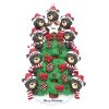 Black Bear Tree Family of 9 Personalized Christmas Ornament - Blank