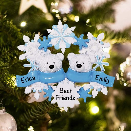 Personalized Polar Bear Family of 2 Christmas Ornament