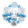 Polar Bear Scarf Family of 3 Personalized Christmas Ornament