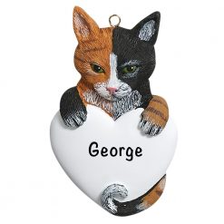 Calico Cat Personalized Christmas Ornament