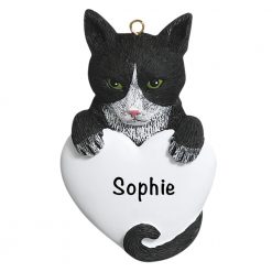 Tuxedo Cat Personalized Christmas Ornament