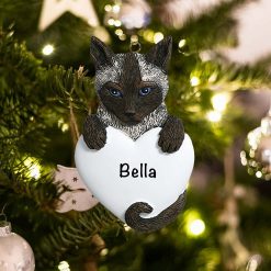 Personalized Siamese Cat Christmas Ornament