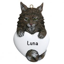 Mainecoon Cat Personalized Christmas Ornament