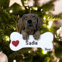 Personalized Chocolate Lab Christmas Ornament