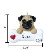 Pug Personalized Christmas Ornament