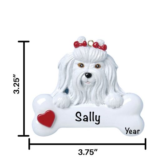 Maltese Personalized Christmas Ornament