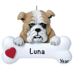 Bulldog Personalized Christmas Ornament
