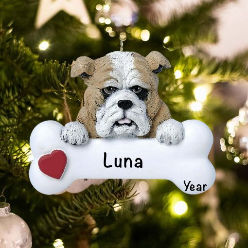 Personalized Bulldog Christmas Ornament