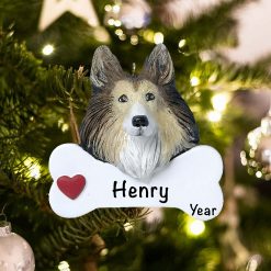 Personalized Collie Christmas Ornament