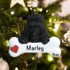 Personalized Black Poodle Christmas Ornament
