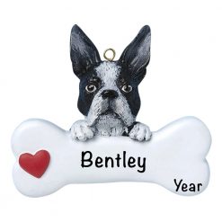 Boston Terrier Personalized Christmas Ornament