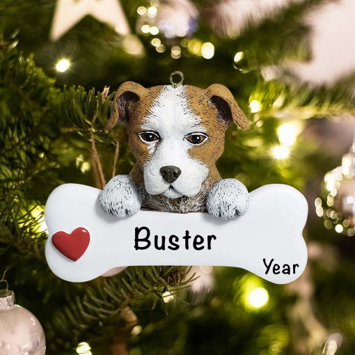 Personalized Staffordshire Pitbull Christmas Ornament