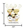 Reindeer Family of 3 Personalized Christmas Ornament