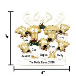 Reindeer Family of 7 Personalized Christmas Ornament