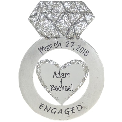 Engagement Ring Personalized Ornament