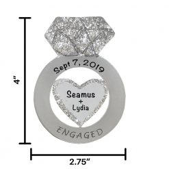 Engagement Ring Personalized Christmas Ornament