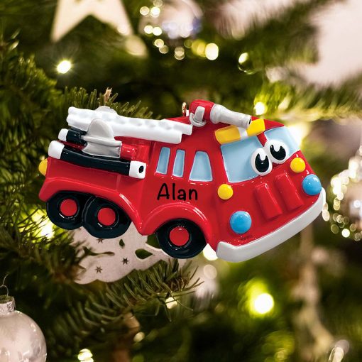 Personalized Firetruck Toy Christmas Ornament