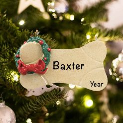 Personalized Brown Bone Christmas Ornament