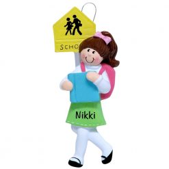 School Girl Personalized Christmas Ornament
