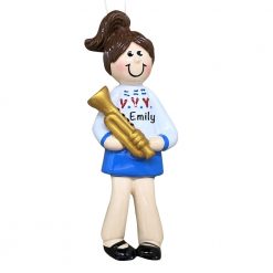 Trumpet Girl Personalized Christmas Ornament
