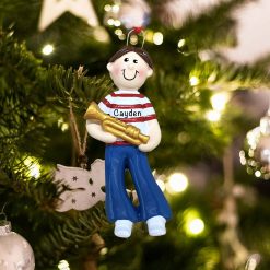 Personalized Trumpet Boy Christmas Ornament