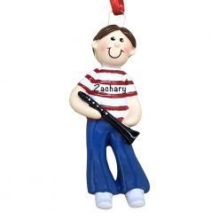 Clarinet Boy Personalized Christmas Ornament