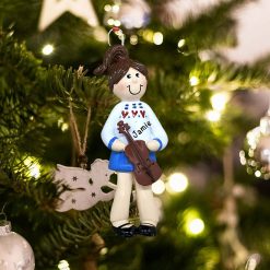 Personalized Violin Girl Christmas Ornament