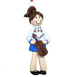 Violin Girl Personalized Christmas Ornament