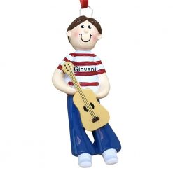 Guitar Boy Personalized Christmas Ornament