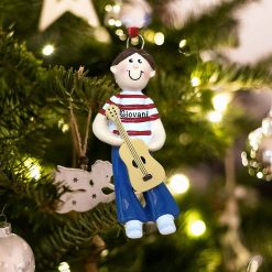 Personalized Guitar Boy Christmas Ornament