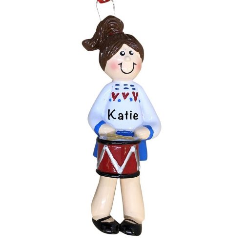 Drummer Girl Personalized Christmas Ornament