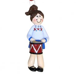 Drummer Girl Personalized Christmas Ornament - Blank
