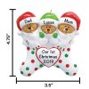 Stocking Bears Family of 3 Personalized Christmas Ornament