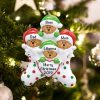 Personalized Stocking Cap Bears Family of 4 Christmas Ornament
