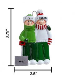 Snow Shovel Couple Personalized Christmas Ornament